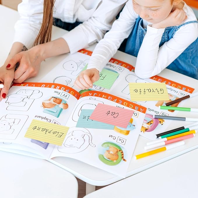 300Pcs Colored Index Cards 5x8, Goefun Lined Flashcards, 6 Color Notecards for Studying, Recipes, Memo Cards, Office Supply, To Do List, Presentation