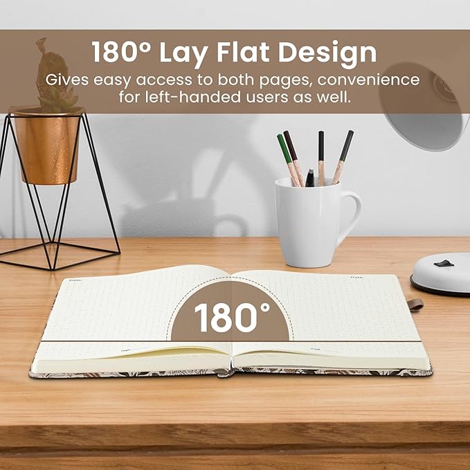 Bullet Dotted Journal Notebook for Women & Men, Hardcover Leather Journal for Writing, A5 Bullet Journaling Notebook for Work & Sketching, Perfect for Office School Home Supplies, 160 Pages, Magical Forest