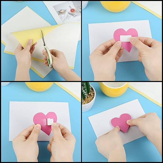 15 Sheets Double Sided Adhesive Tape, A4 Size Clear Arts Craft DIY Strong Sticky Arbitrary Cut Tape for Card Making, Home Decorative Or Office Supplies