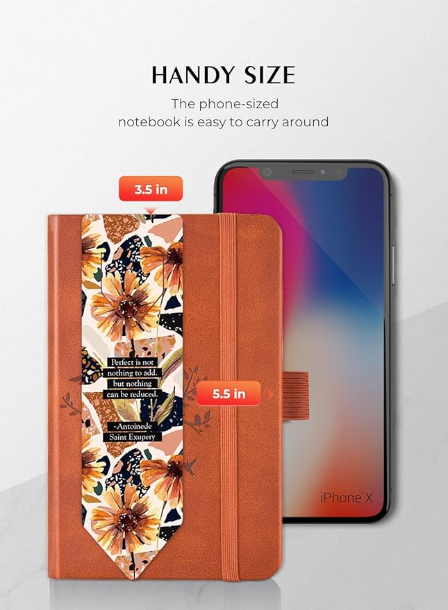 AISBUGUR Pocket Notebook, Small Notebook, 2-Pack Total 320 Pages,3.7" x 5.7" Pocket Notebook (2 Pack, Brown 2)