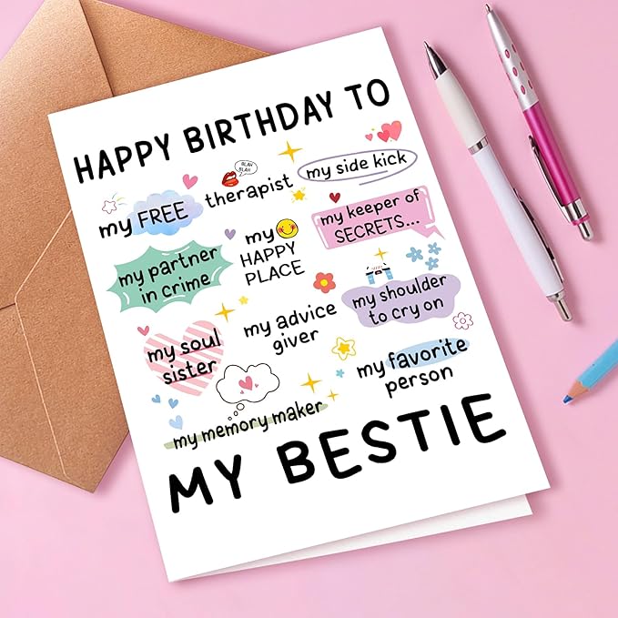 Funny Birthday Card for Sisters, Bestie, Friendship Cards, Best Friend Birthday Card, Niece Birthday Cards