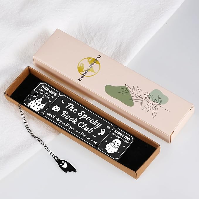 Halloween Bookmarks, Spooky Gifts, Spooky Basket Stuffers, Boo Basket Stuffers for Women Her, Halloween Basket Stuffers, Spooky Bookmarks for Reading Women Men, Book Club Gifts, Horror Bookmark