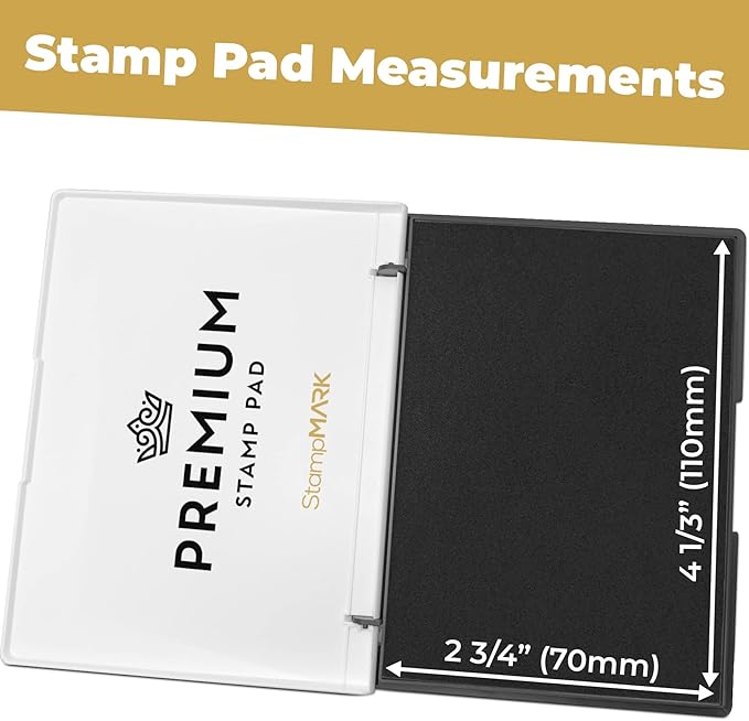 Premium Stamp Pad Medium Size 3" x 4" - for Traditional Rubber Stamps - Felt Pad Black Color