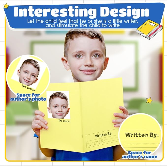 Henoyso 6 Pcs Primary Composition Notebook K-2 9 3/4 x 7 1/2 Inch Primary Journal Blank Writing Book for Kid to Write Draw and Journal 60 Page Notebook Back to School Supplies (Pastel Color)