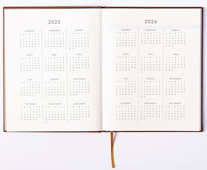 Eccolo 2025 Large Agenda Planner, 12 Month, Yearly, Monthly & Weekly Pages, Habit & Gratitude Tracker (Hardcover - 8 x 10")