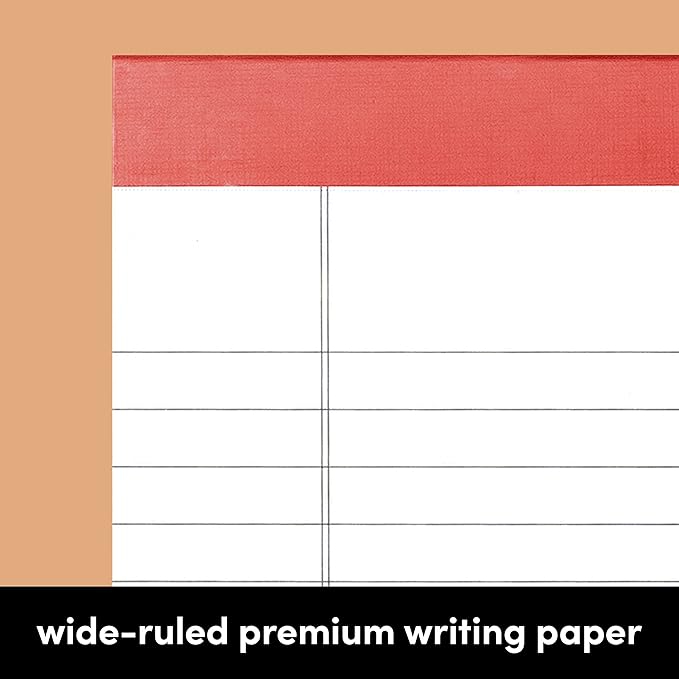PAPERAGE Lined Legal Pads, (Rainbow), 6 Pack, 50 Sheets Each, Wide/Legal Ruled, Note Pads, Paper, 8.5 inches x 11 inches