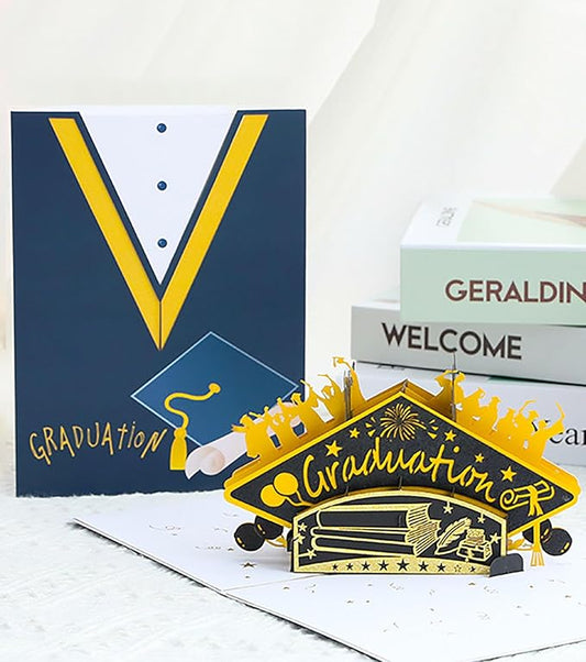 Graduation Pop Up Card, 3D Happy Graduation Greeting Card, Congrats Grad Card Gift for High School, College, University Masters and PHD Graduates (Graduation)
