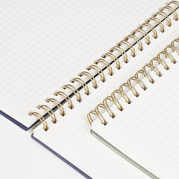 Graph Paper Notebook, 4 Pack Journal Spiral Graph Grid Notebooks 5.7" x 8.3", 640 Pages, Cute School Supplies Notebooks for Work, Aesthetic Gift Office Supplies for Study and Notes