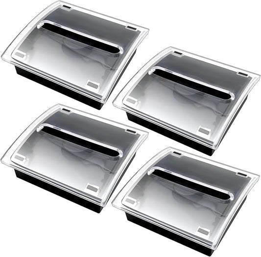 4 Pcs Pop Up Sticky Note Dispenser Sticky Note Holder Pop Up Note Dispenser Transparent Top for 3 x 3 Inch Sticky Notes School Office Home Store Black Base Clear Top (4)