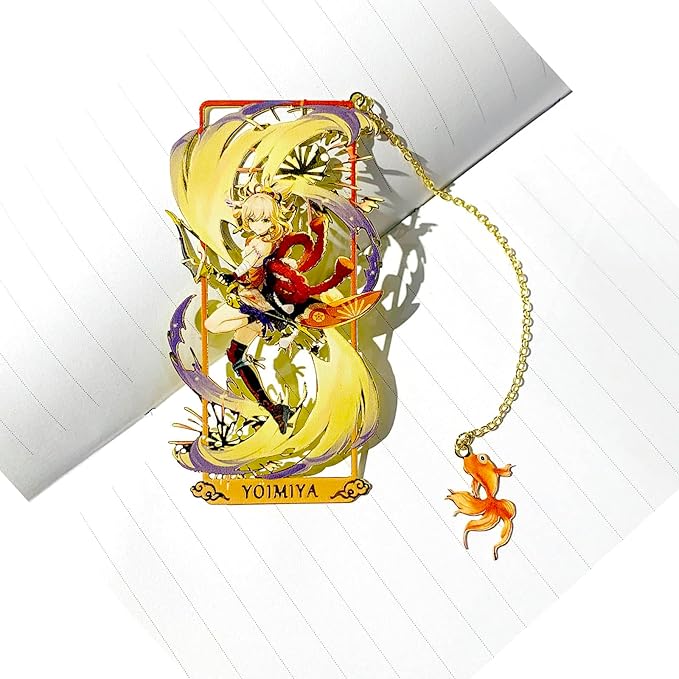 Xiao Bookmark with Chain Original Genshin Impact Metal Bookmark - Collect All Your Favorite Characters!