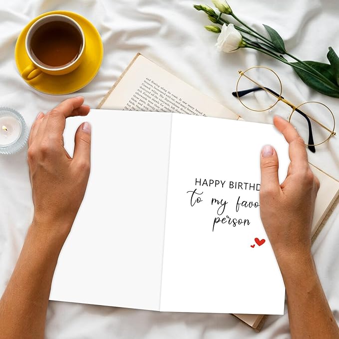 Funny Birthday Card for Men Women, Happy Husband Boyfriend Birthday Card,To My Favourite Person, Girlfriend Wife Birthday Card Gifts, Anniversary Card for Him Her