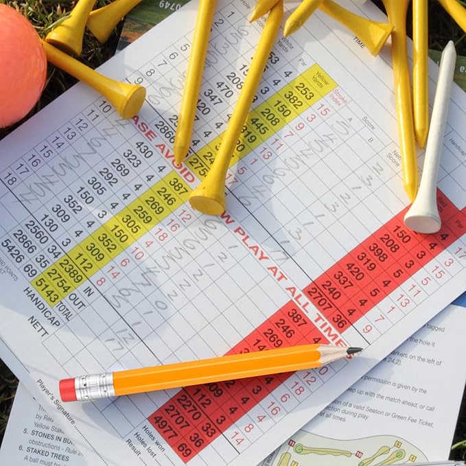 Chivao 288 Pieces Golf Mini Pencils Bulk with Eraser #2 HB Golf Short Pre Sharpened Pencils for Party Favors Office Supplies 4 Inch(Yellow)