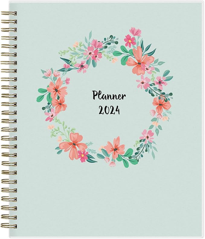 Blue Sky 2024 Weekly and Monthly Planner, January - December, 7" x 9", Frosted Cover, Wirebound, Laurel (135843-24)