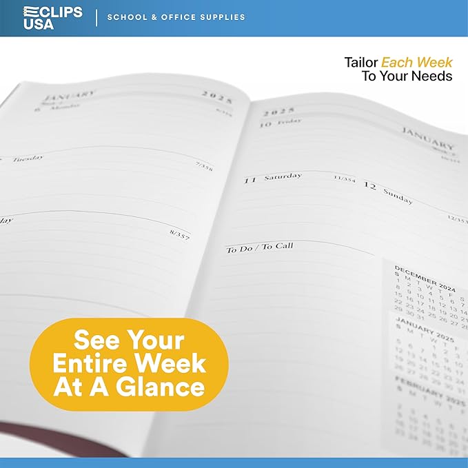 Weekly Planner 2025, Planner, 2025 Weekly Planner, 2025 Planner Weekly And Monthly, 3” x 6”, Weekly Pages, 24 Black 12 Brown 12 Burgundy, (48 Pack, 3 X 6)