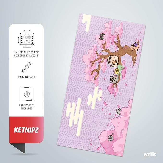 Ketnipz Wall Calendar 2025 12" x 12" FSC® Plastic Free - Starts Week On Sunday | Square Wall Calendar | Family Planner Calendar 2025 | Ketnipz Calendar 2025