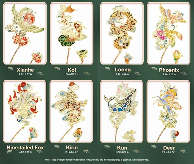 MOZART Chinese Dragon Chinese Style Brass Bookmark Classical Mythological Characters Mountain and Sea Sutra Series Creative Cultural Copper Bookmark Metal Bookmarks