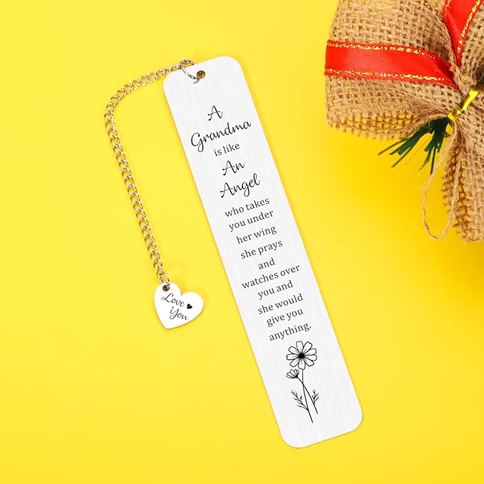 Mother's Day Gift for Grandma Bookmark Gift for Grandmother from Grandaughter Grandson Birthday Gifts for Grandma Nana Grammy Grandmother Gift from Teens Kid Christmas Valentines Gifts Ideas