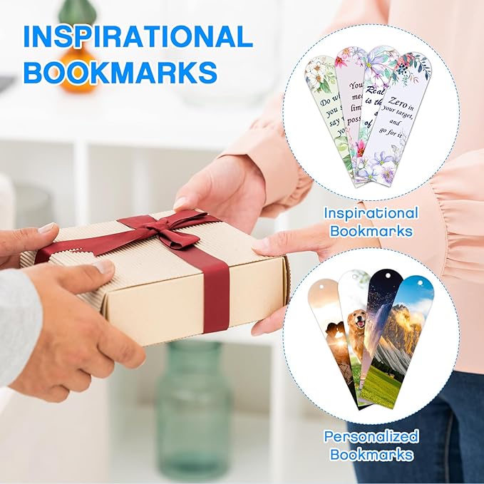 Sublimation Bookmark Blank Double Sided - 50Pcs Metal Bookmark Blanks Bulk + 50 Colors Bookmark Tassels, Bookmark Making Kit, for DIY Bookmarks, Book Lovers, Crafts, Reading Gifts