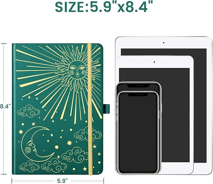 Frasukis Journaling Notebooks - Lined Journal with Thick Paper, 8.5" X 6.4", 144 Pages, Notebooks College Ruled, Banded with Exquisite Inner Pocket