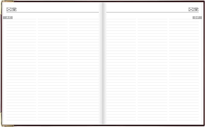 Letts of London Classic Weekly Planner, 12 Months, January to December, 2024, Appointments, Gold Corners, Quarto Size, 10.25" x 8.25", Burgundy (C32YBY-24)