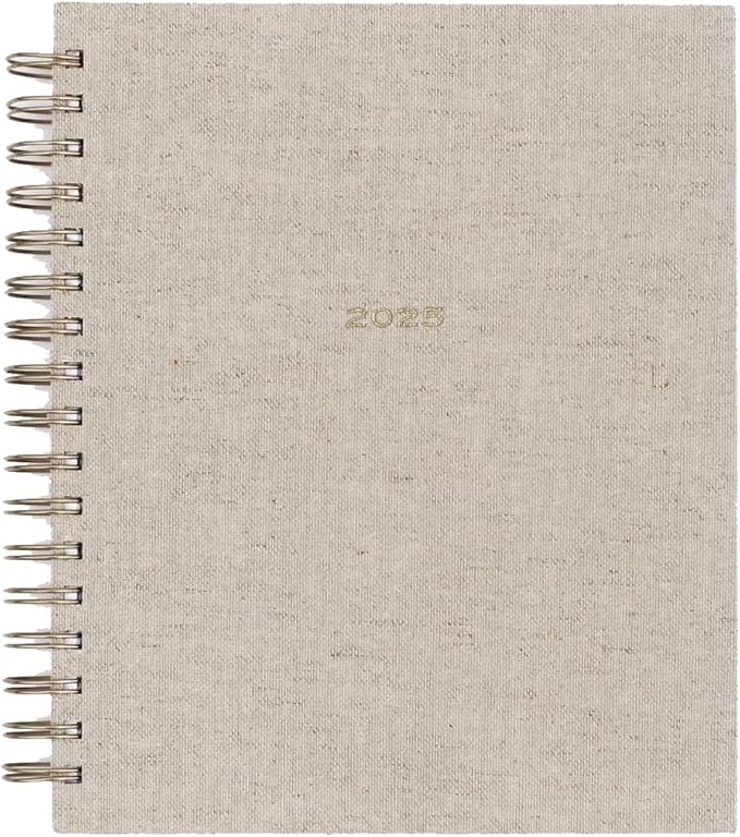 2025 Daily Weekly Christian Agenda Planner (Linen)