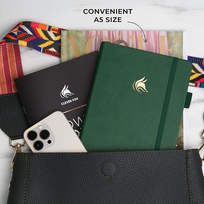 Clever Fox Dated Planner Premium Edition – 2025-2026 Weekly Planner for Planning, Goal Setting & Time Management – Planner Notebook with Habit Tracker & to-do List – A5 Size (Forest Green)