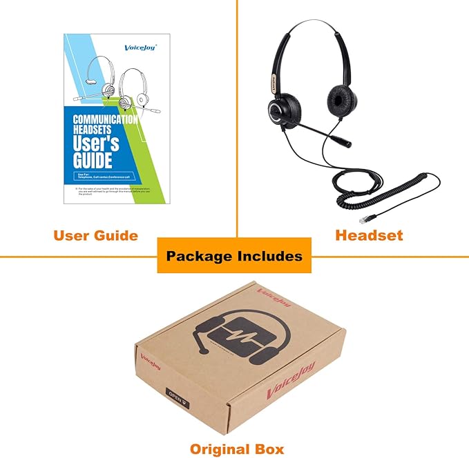 VoiceJoy Corded RJ9 Phone Headset Binaural with Noise Canceling Microphone ONLY for Cisco IP Phones: Such as 7942 7971 8841,8845, 8851, 8861,8945, 8961, 9951, 9971 etc