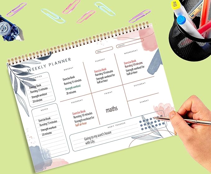 Weekly Planner Pad,Weekly To Do List Notepad with 52 Undated Sheets Weekly Planner Notepad (8.8"×11") Weekly Desk Planner for Women & Man,Work and Home