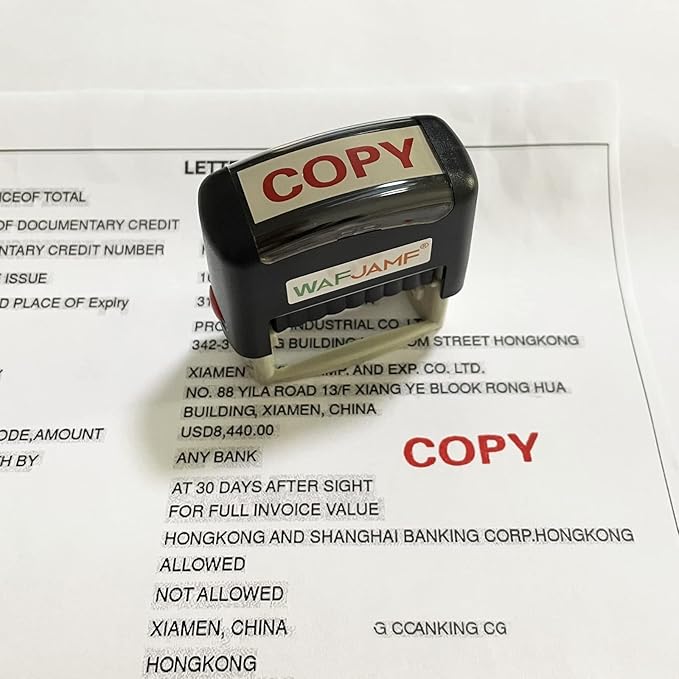 WAFJAMF Copy Message Stamp Self-Inking Rubber Stamp Office Stamp Red Ink-Medium