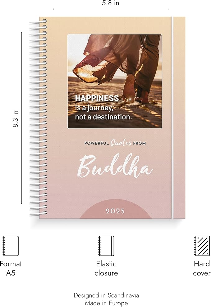 Burde Planner 2025 | Buddha Planner | Weekly & Daily Planner | Spiralbound | December 2024 to January 2026 | Hardcover