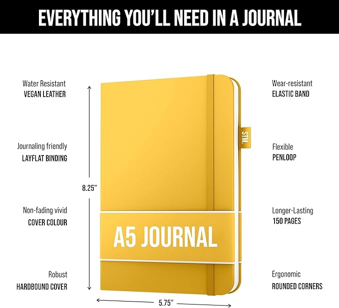 Scribbles That Matter A5 Bullet Dotted Journal Notebook | Vegan Hard Cover, 120gsm bleedproof thick paper, 150 pages, 5.75 x 8.5in, 2 bookmarks, tab stickers, penloop | For Work | Mint