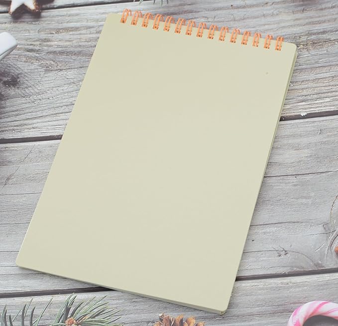 Yansanido Top Bound Spiral Notebook, 4 Pcs 4 Color A5 Size Thick Plastic Hardcover 7mm College Ruled Paper 80 Sheets (160 Pages) Journal for School and Office Supplies (4 Pcs A5)