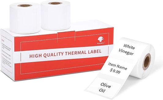 Phomemo [3*320 pcs] Original Labels for M110/M220/M221, 1.18'' x 0.79''(30 x 20mm), Square, White, 320 Labels/Roll, 3 Rolls, Multi-Purpose Self-Adhesive Thermal Labels, ALSO MADE FOR Phomemo M120/M200