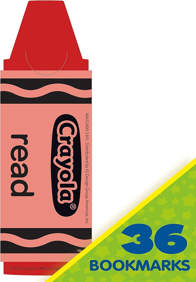 Eureka Crayola Colorful and Motivational Bookmarks for Students and Teachers, 2" x 6", 36 Pieces