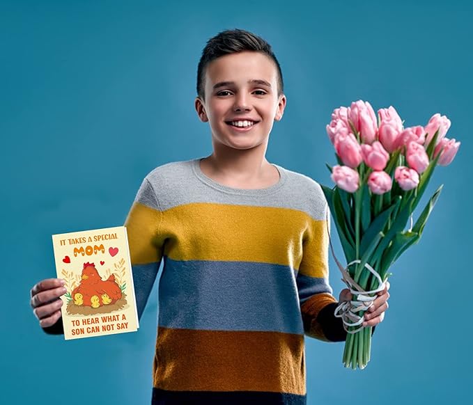 FaCraft Funny Mothers Day Card for Mom Thank You Gift Cards with Envelope, for Mother from Son Daughter Kids