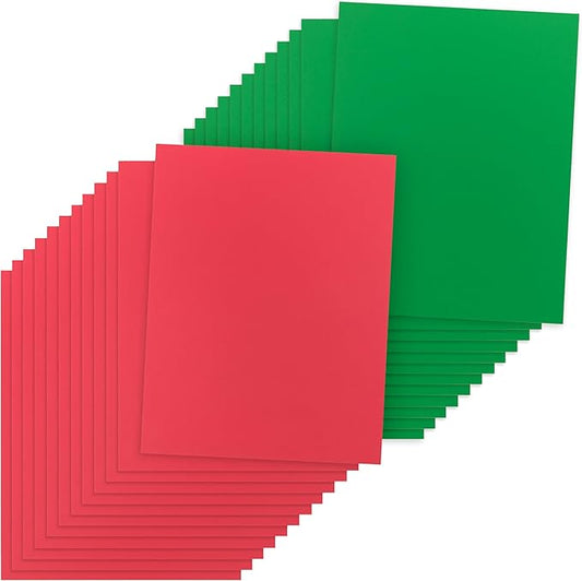 Hygloss 90 Sheets Holiday Christmas Colored Paper - 8.5x11-Inch Red and Green Letter Size Color Copy Paper - 24 lb/ 89 GSM, Acid-Free, Fade-Resistant