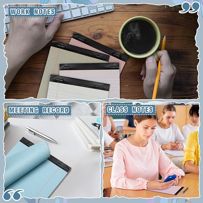 Lincia 12 Pcs 5" x 8" Colored Note Pads Mini Legal Pads Ruled 50 Sheets Per Micro Writing Pads Perforated and Lined for College Office Supplies (Dreamy Colors)