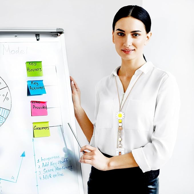 Colorful ID Badge Holder with Silicone Beads Lanyard Set,Cute Teacher Breakaway Lanyard for Keys & Keychain with Cute Retractable Badge Reel Holder,Gift for Women,Nurse, Teacher. (Z)