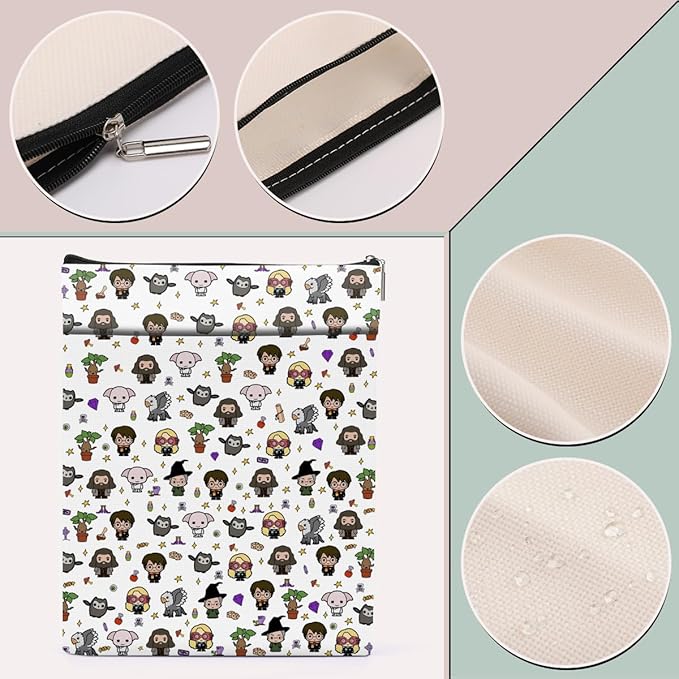 Magic Stuff Wizard Character Sleeve Book Cover Book Lovers Gifts Book Club Gifts Wizard Book Protector Book Gifts for Readers Women Her Magic Movie Fans Bibliophile Auntie Graduation Birthday Gifts