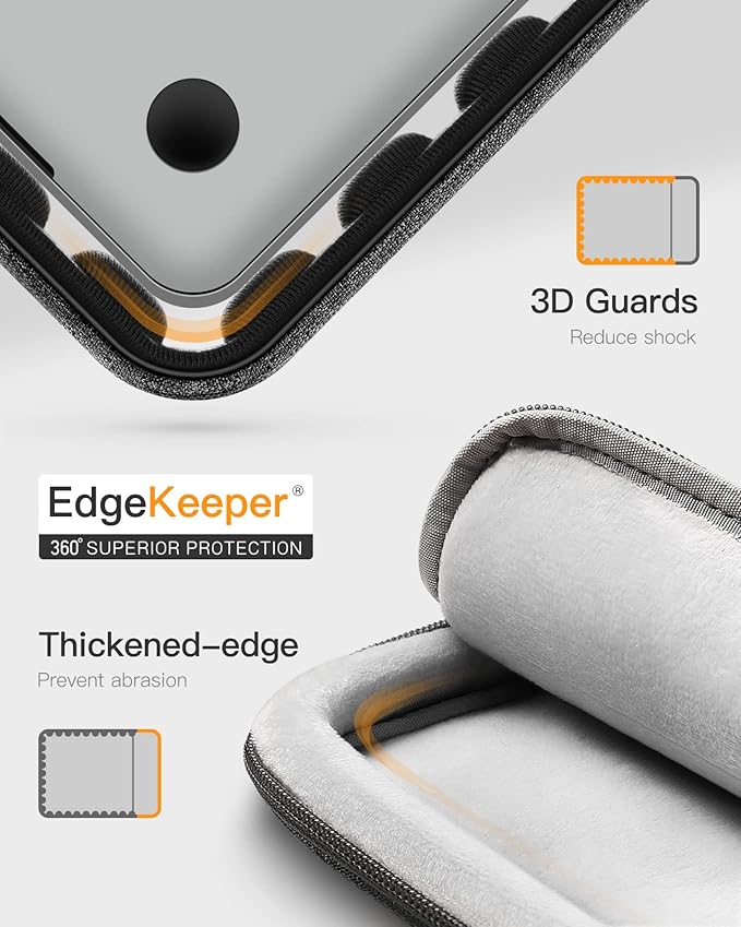 Inateck 360° Protection Laptop Bag with Accessory Bag, Compatible with 15-15.6-inch Laptop, Black Gray