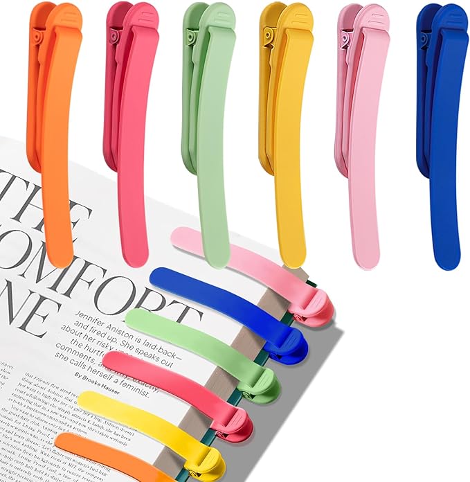 6pcs Page Bookmarks for Reading, Automatic Book Marks Tailored for Book Enthusiasts, Unique and Cute Book Page Holder Markers Clip Reading Accessories Gifts