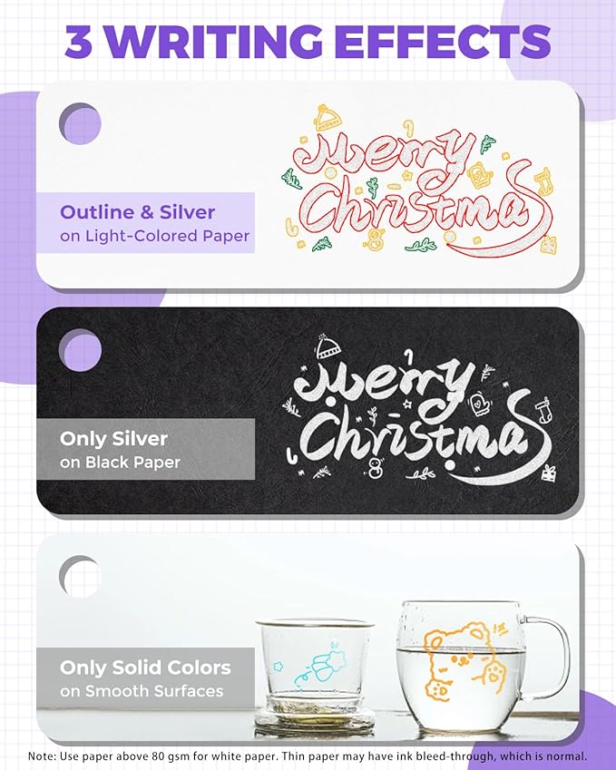 JusArt Outline Markers 18 Colors, Double Line Glitter Markers for Greeting Card Art Crafts, Girls Teens Stocking Stuffers Shimmer Markers, Metallic Sparkle Markers Painting Drawing Supplies