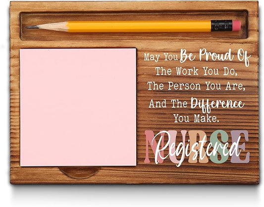 Registered Nurse Sticky Note Holder, Registered Nurse Thank You Appreciation Gifts for Men, Women, Registered Nurse RN Therapy Office Desk Self-Stick Note Pad Holders GSH466