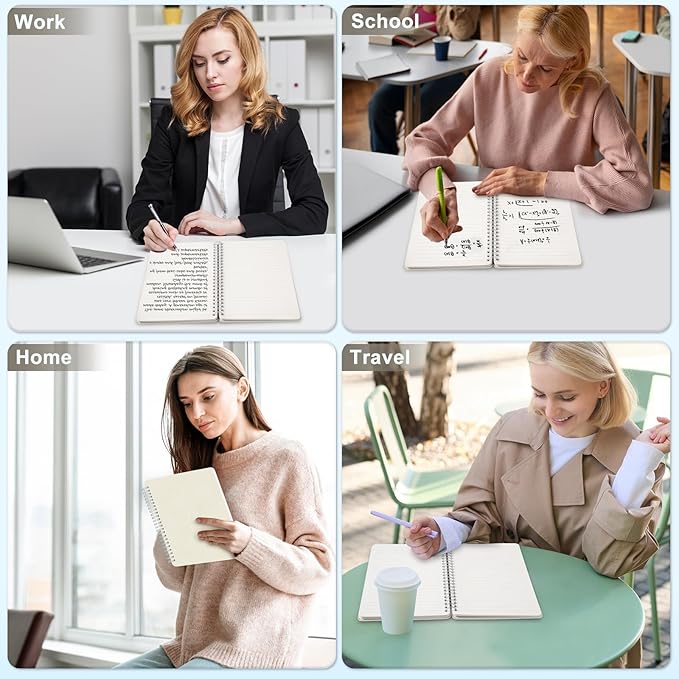 ABERLLS Beige Lined Spiral Journal Notebook with 160 Pages, 8×5.7in, A5 Spiral Notebook, Journaling Notebooks for Work, School, Women, Men, College Ruled Spiral Notebook, Hardcover Leather Journals