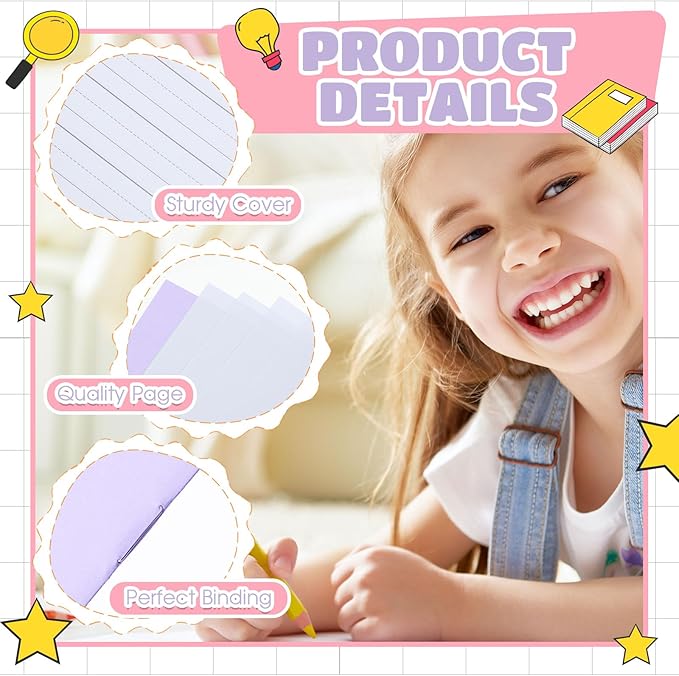 Henoyso 12 Pcs Primary Composition Notebook K-2 9 3/4 x 7 1/2 Inch Primary Journal Blank Writing Book for Kid to Write Draw and Journal 60 Page Notebook Back to School Supplies (Light Color)