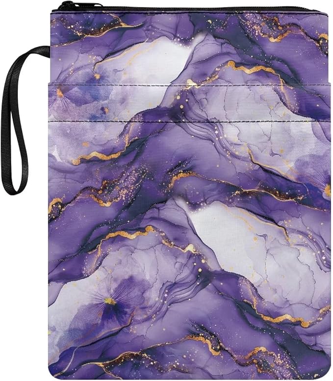 COEQINE Fashion Marble Book Covers for Paperbacks 9x11 Inch Portable Book Sleeves for Book Lovers Protector Paperbacks with Front Pockets