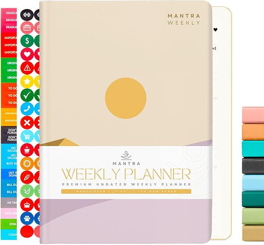 2025 Planner, Daily Journal & Gratitude Journal All-In-One with To Do List, Self Care Prompts & Habit Tracker - 7 x 10 - Evening