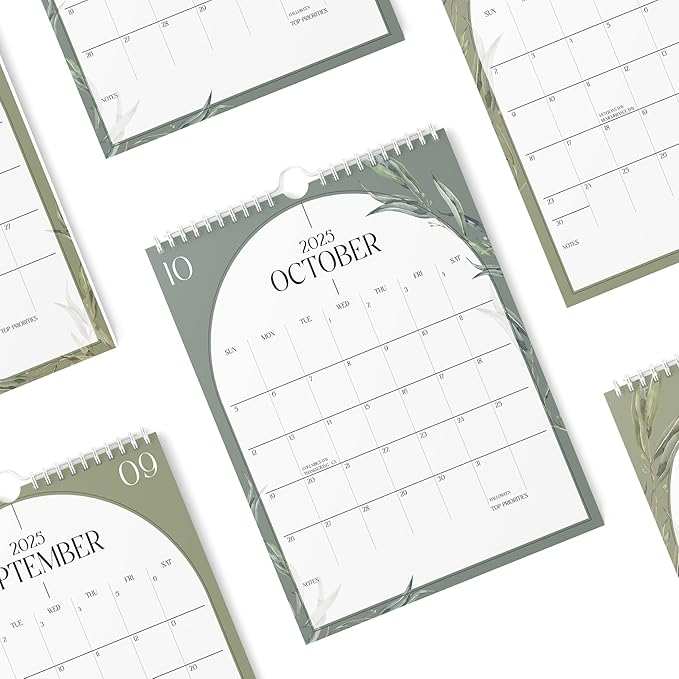 Calendar 2025 - Vertical 8.5x11 2025 Wall Calendar Runs Until June 2026 - Easy Planning with the Aesthetic Wall Calendar 2025-2026 Monthly - Karto - Boho Greenery