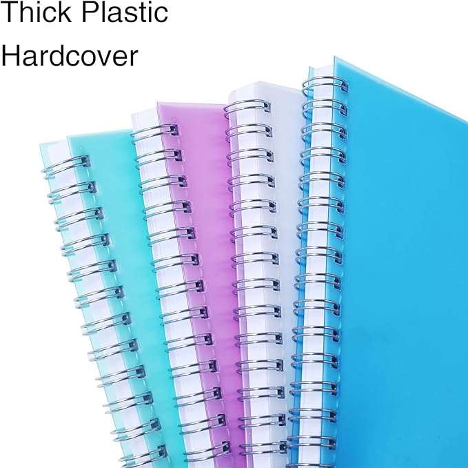 Spiral Notebook, 4 Pack Dot Grid Notebooks 8.3" x 11.5", Bullet Dotted Journal, 640 Pages, Cute College School Supplies Notebooks for Work, Aesthetic Gift Office Supplies for Study and Notes