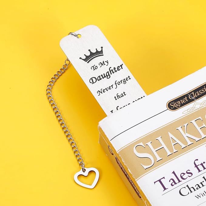 Stocking Stuffer for Daughter Inspirational Gifts Bookmarks from Mom Stepmom to My Girl for Christmas 16th 21st Birthday Christmas Gifts for Teen Girls Adults Kids Graduation Gifts